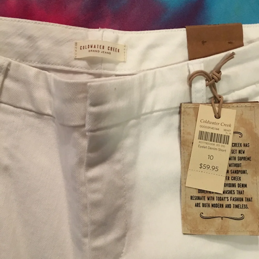 Coldwater Creek White Denim Shorts NWT